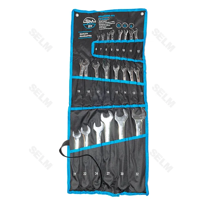 Набір ключів комбінованих (накидний + рожковий) М6-32 (22шт) в чохлі - SMART PART