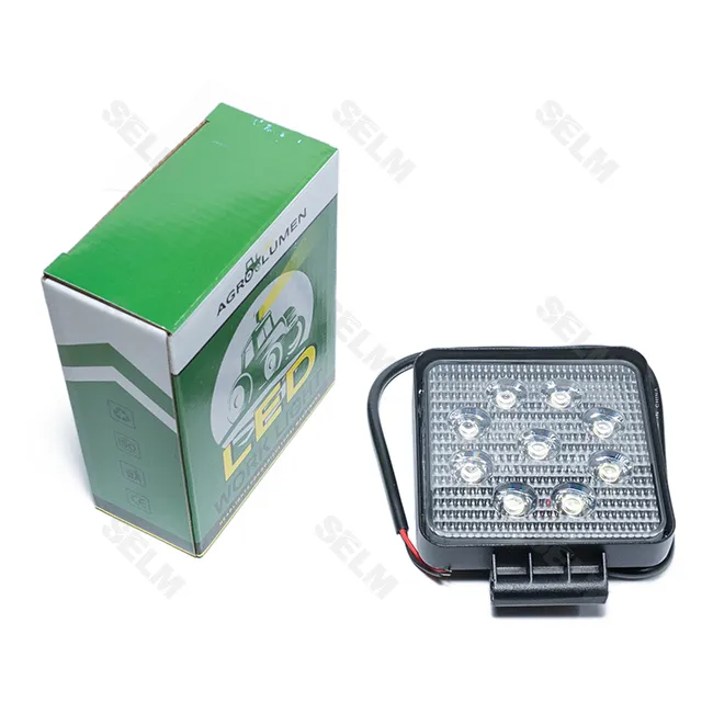 Фара LED квадратна 27W. 9 ламп (110*110 мм) широкий промінь - AGROLUMEN