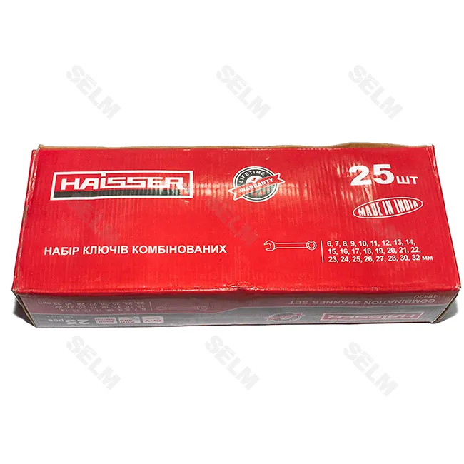 Набір ключів комбінованих 6-32 (6-28,30,32мм) (25 шт.; холодний штамп) (HAISSER)