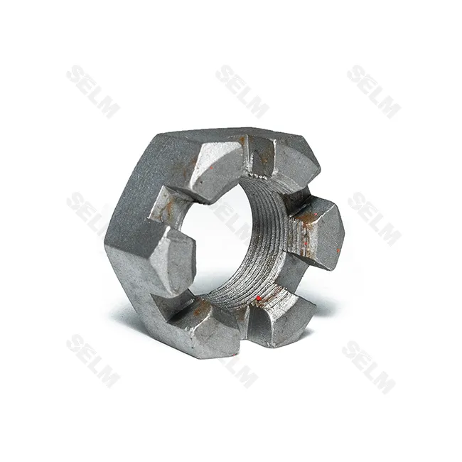 Гайка пальця штанги реактивної М30*1,5 корончата КамАЗ (вир-во Прогрес)