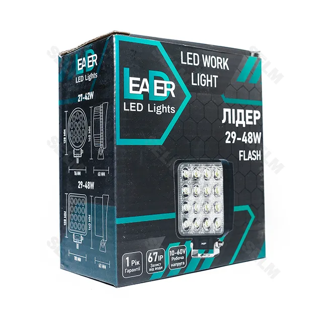 Фара LED квадратна 48W.16 ламп (110*164 мм) широке світло