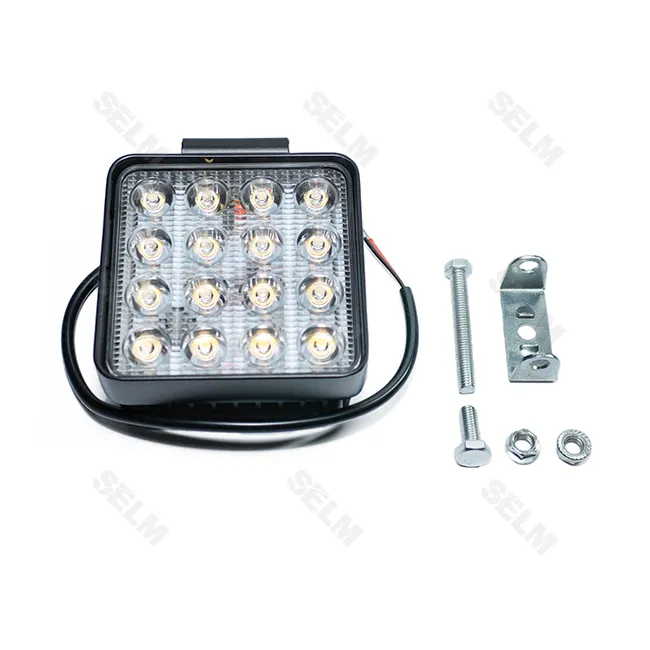 Фара протитуманна (жовта) LED квадратна 16 ламп 48W