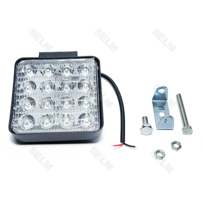 Фара LED квадратна 48W, 16 ламп, широкий промінь 10/30V 6000K