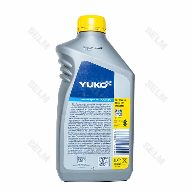 Масло для 4-х тактних двигунів MASTER SYNT 4T 10W-30  1л.  каністра пласт. - YUKO