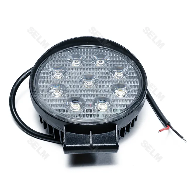 Фара LED кругла 27W. 9 ламп (110*110 мм) широкий промінь - AGROLUMEN