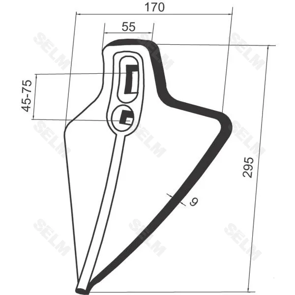 Лапа сошник сівалки 295 мм SMART PART для техніки Amazone, 78705585