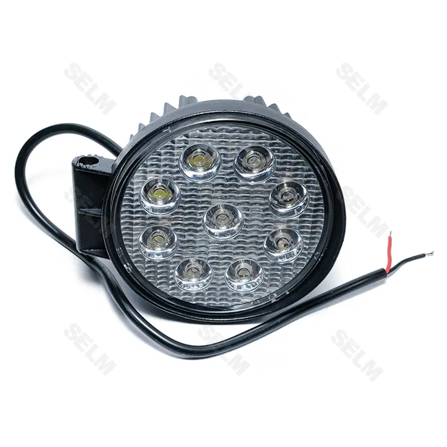 Фара LED кругла 27W. 9 ламп (110*110 мм) широкий промінь - AGROLUMEN