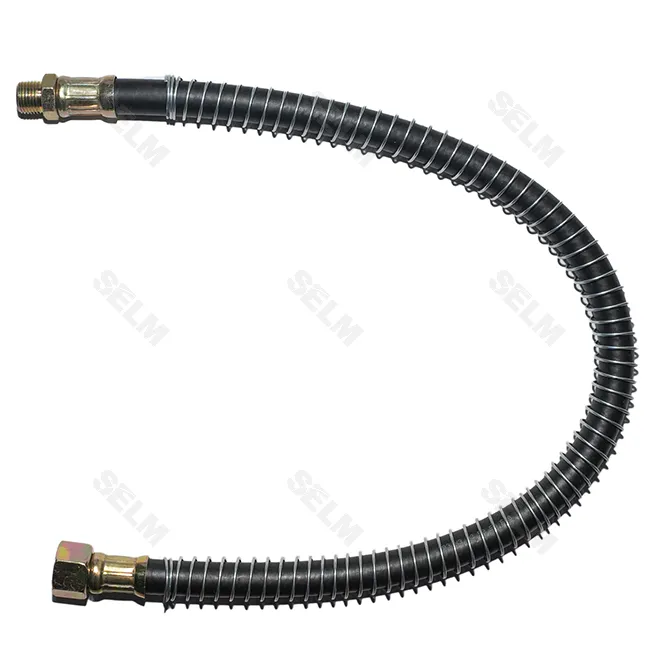 Шланг гальмівний КамАЗ (ЄВРО обжим; L=650 мм; рукав SIMPLEX (Чехія); гайка М20х1,5-штуцер М16х1,5)