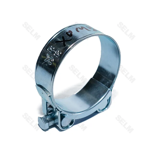 Хомут посилений 56*59*22 оцинкований з болтовим затиском