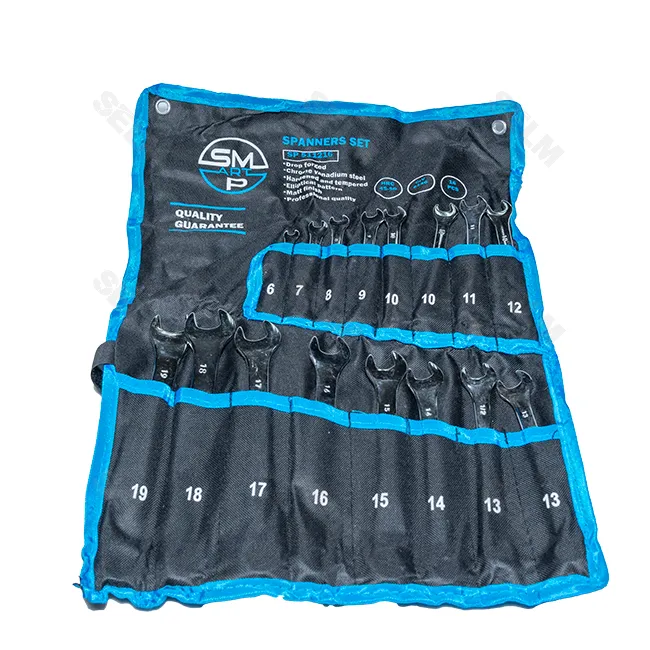 Набір ключів комбінованих (накидний + рожковий) М6-19 (16шт) в чохлі - SMART PART