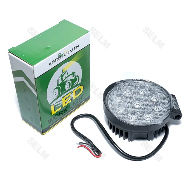 Фара LED кругла 27W. 9 ламп (110*110 мм) вузький промінь - AGROLUMEN