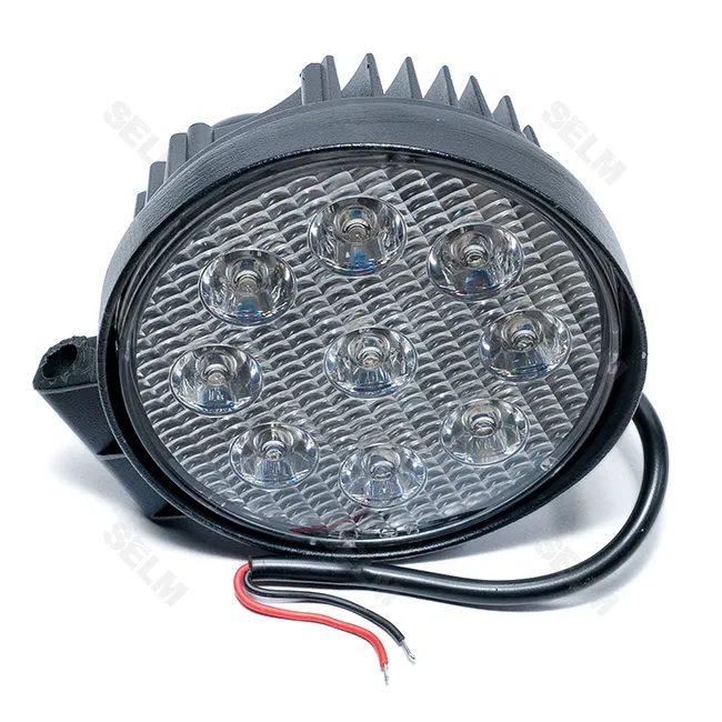 Фара LED кругла 27W. 9 ламп (110*110 мм) вузький промінь - AGROLUMEN