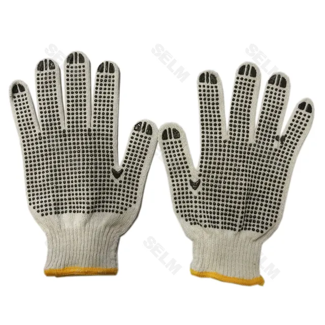 Рукавиці білі, пвх точки 2 сторони